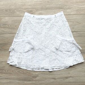 For Love & Lemons White Lace Mini Skirt